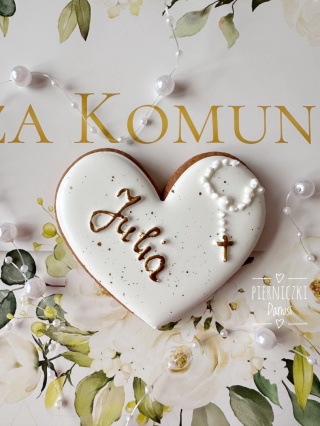 Serce komunijne - pierniczek wzór 3