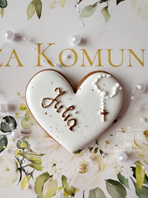 Serce komunijne - pierniczek wzór 3